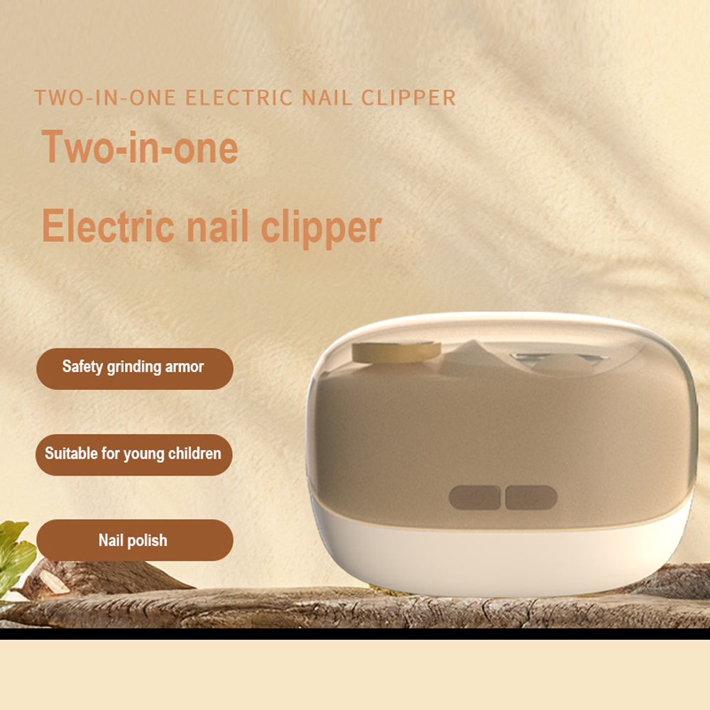 White Electric Nail Clipper and Grinder 2-in-1 Automatic Nail Trimmer with LED Light Rechargeable Manicure Tool for Babies Adults and Seniors — image 4