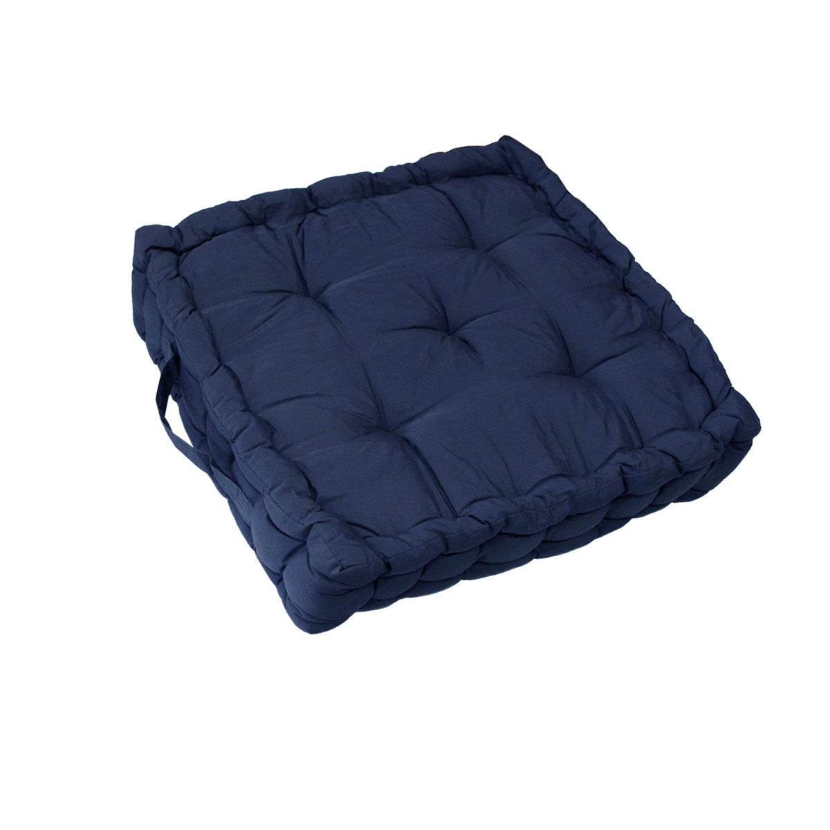 1 Pc Floor Box Cushion Pad 40 × 40+ 8 cm Navy