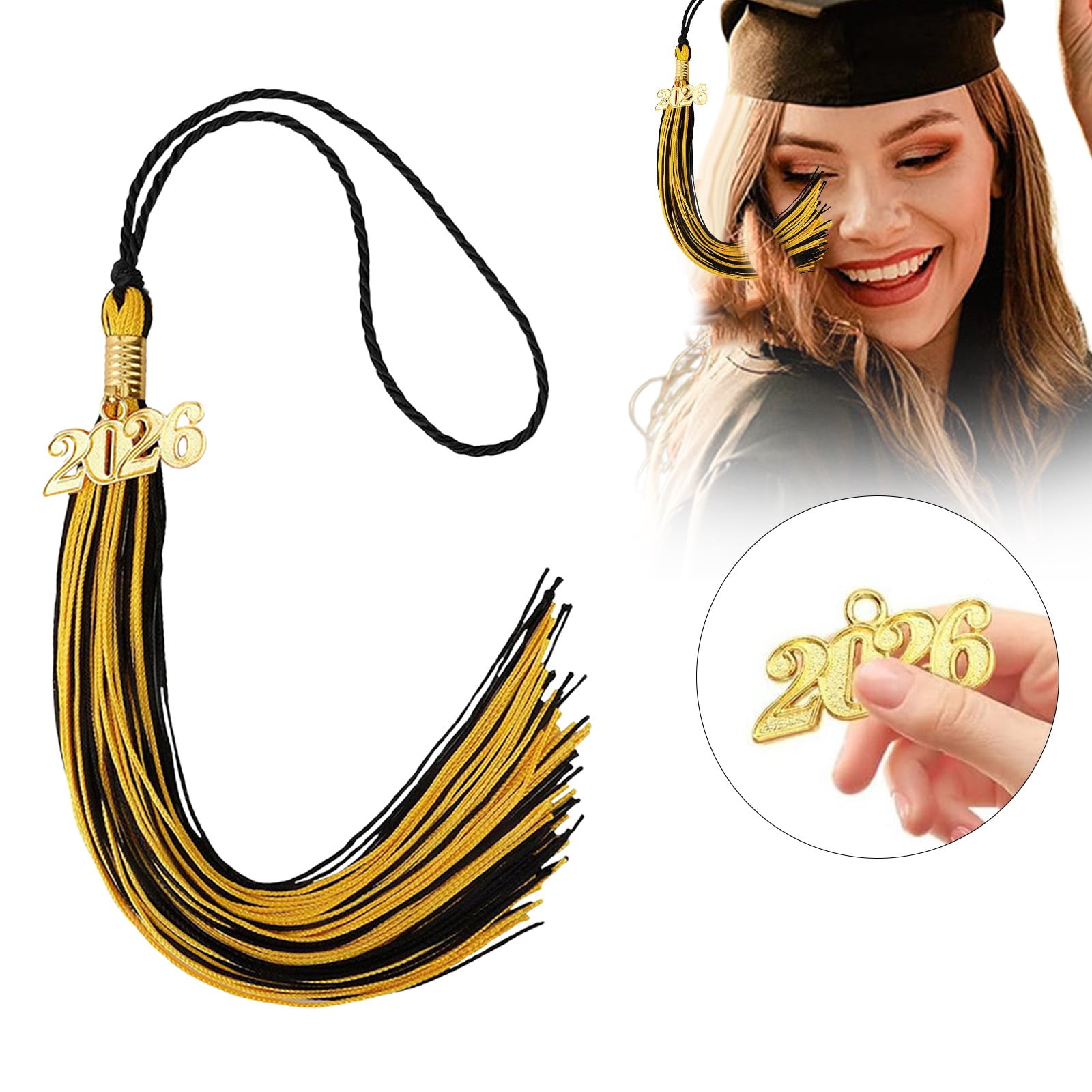 2026 Tassel Graduation, White Graduation Tassel, Tassel Charms for Graduations Cap Decorations, Tassels Memorial Grad Cords Class of 2026 High School Graduate — image 2