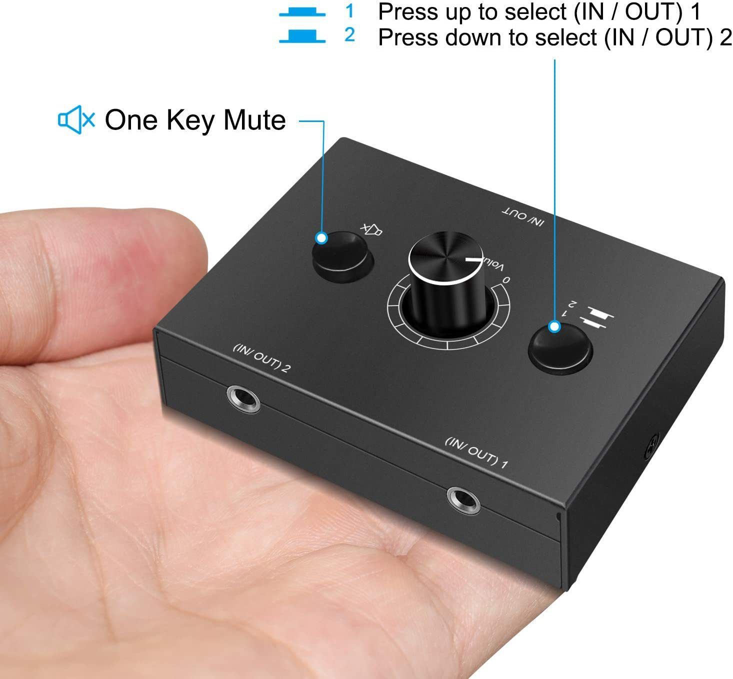 3.5mm Stereo Audio Switch Audio Switcher Passive Speaker Headphone Manual Selector Splitter Box Audio Sharing — image 3