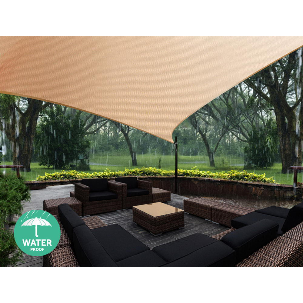 Instahut Waterproof Shade Sail 5x5x5m Rectangle Sand 95% Shade Cloth โ image 5