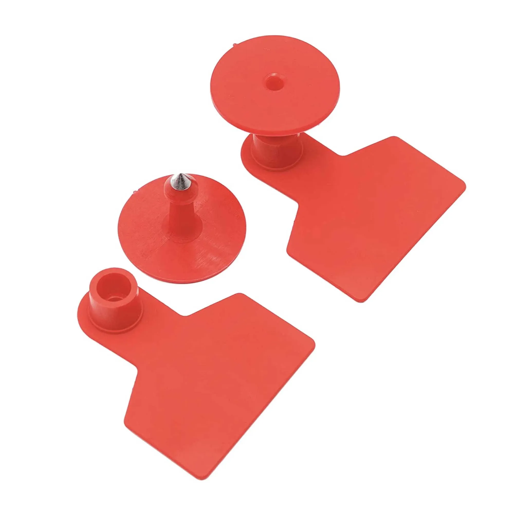 100x Cattle Ear Tags Set - 5 × 4cm Small Red Blank Cow Pig Sheep Livestock Label — image 2