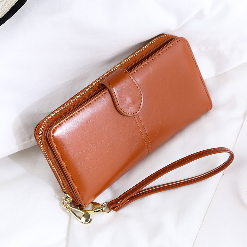 Black Women's Long Buckle Closure Wallet - PU Lether Large Capacity Multi-Slot Card Holder & Purse Combo wIth Wristband — image 4