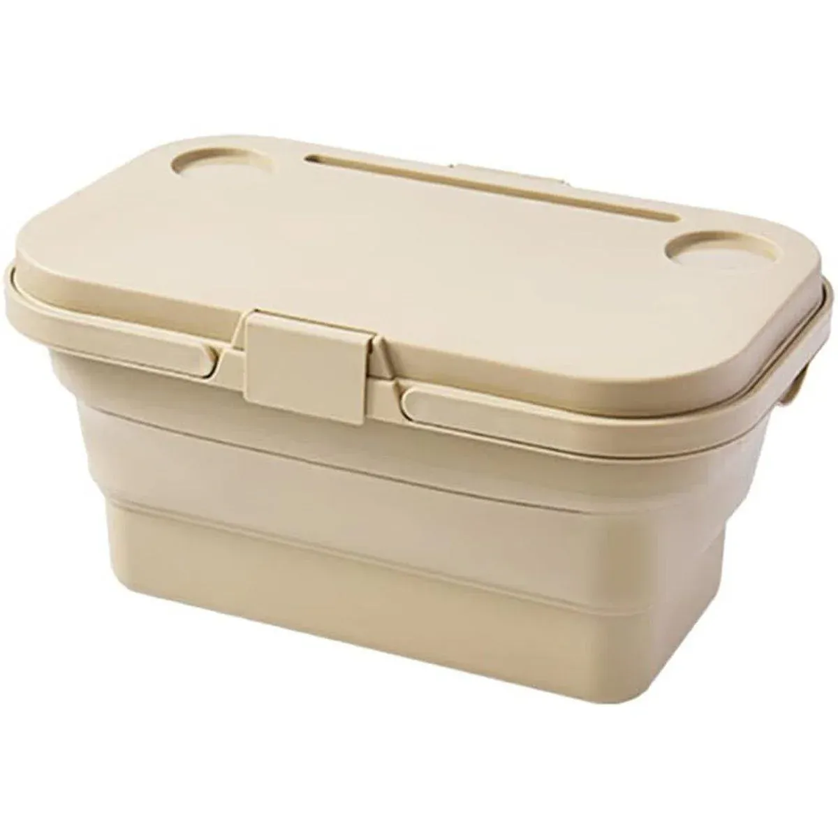 Outdoor Picnic Basket Camping Portable Handheld Storage Basket with Lid Foldable โ image 2