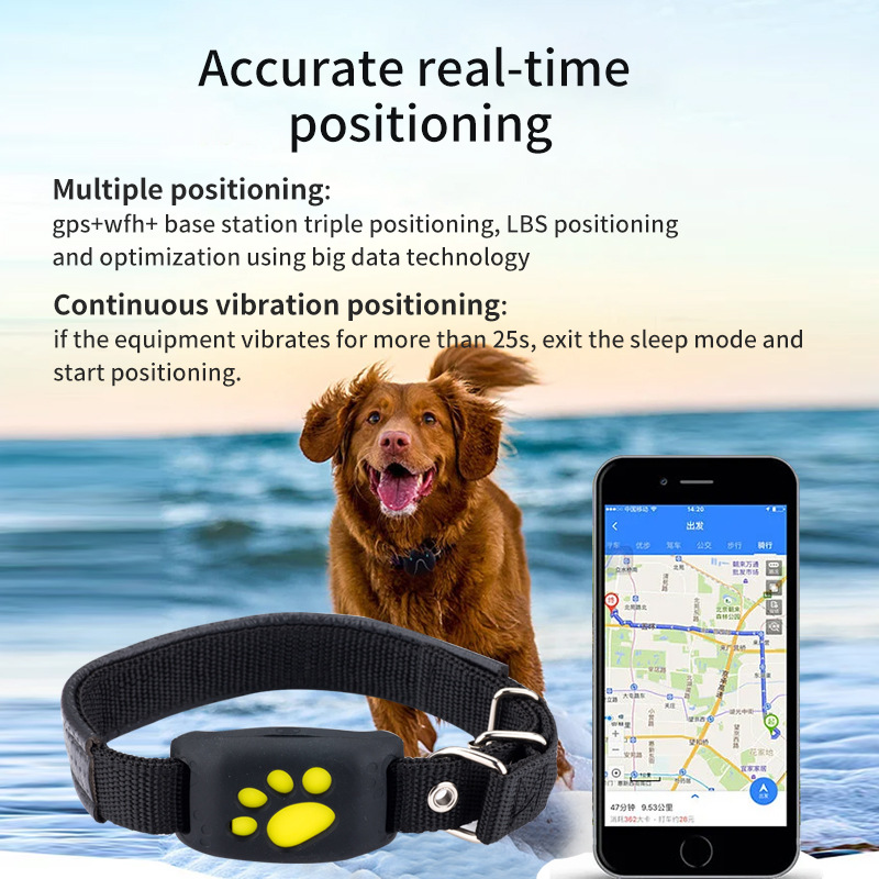 Pink Real-Time Pet GPS Tracker Locator - Magnetic Charging, Multi-Mode Positioning for Dogs & Cats — image 3