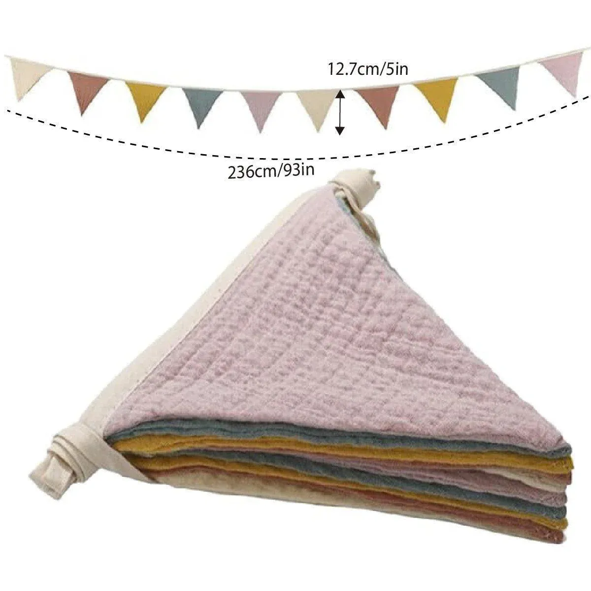 2PCS Triangle Bunting Flag Garland Hanging Flag Banner for Wedding Parties — image 3