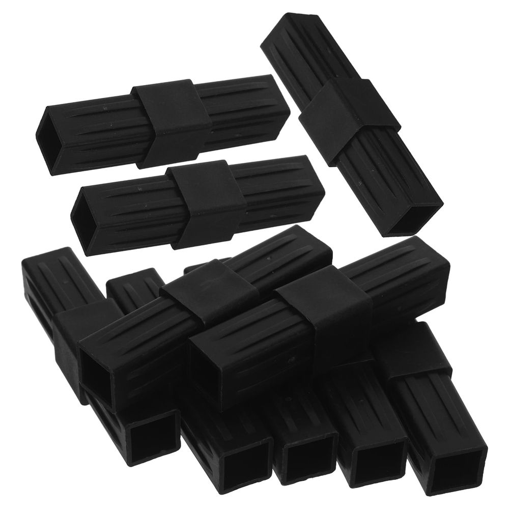 10Pcs Ribbed Plastic Tube Coupler for Air Conditioning Square Tubing Secure Fit Black
