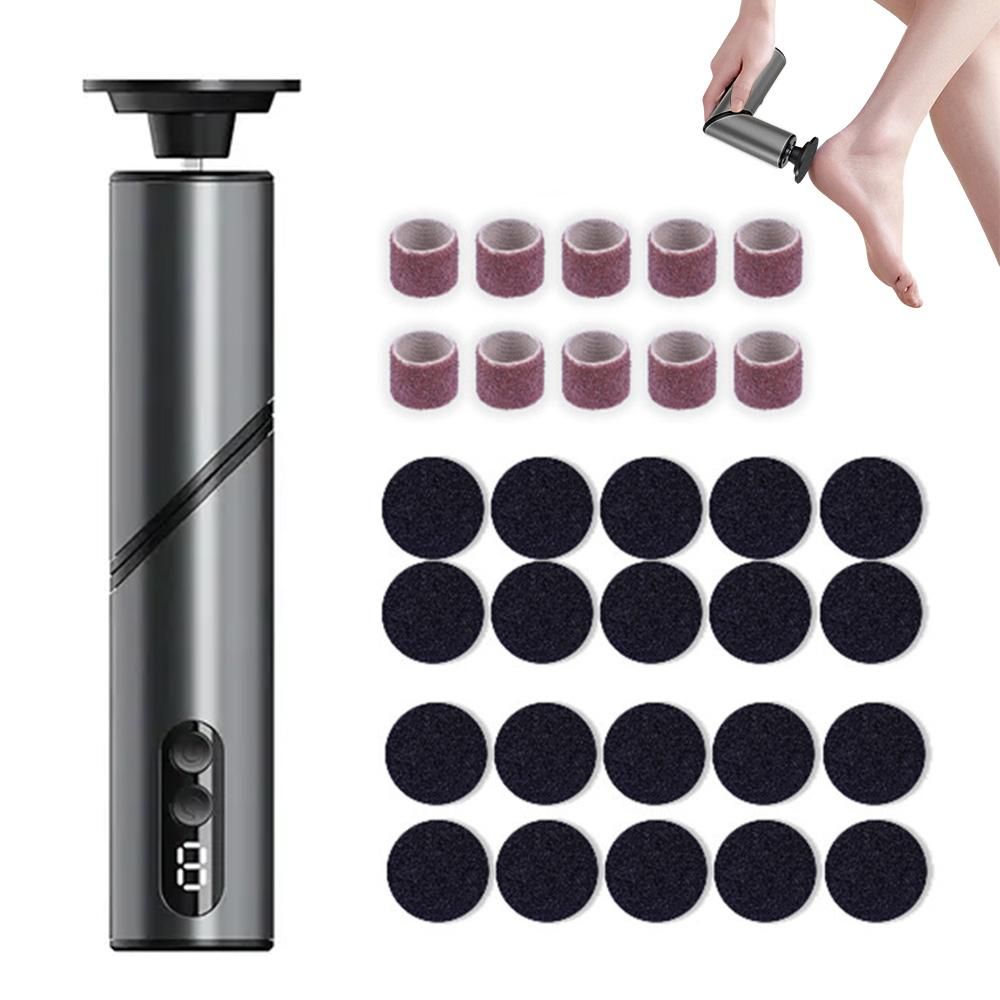 9-Speed Foldable Electric Foot File Dead Skin Removal Tool for Home Use - Dark Gray