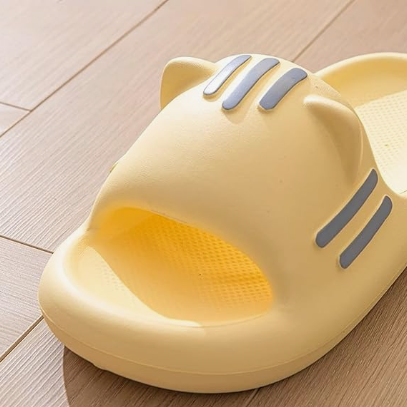 Women’s Slides Cute Bathroom Slippers Non-Slip Cartoon Cat Shaped Indoor Outdoor Summer Slippers（black，40-41） — image 3
