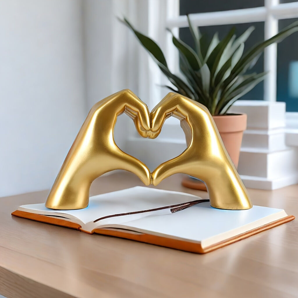 WHITE Elegant Heart-shaped Sculpture: Pure lines capture love, accompanying you in writing tender everyday moments — image 4
