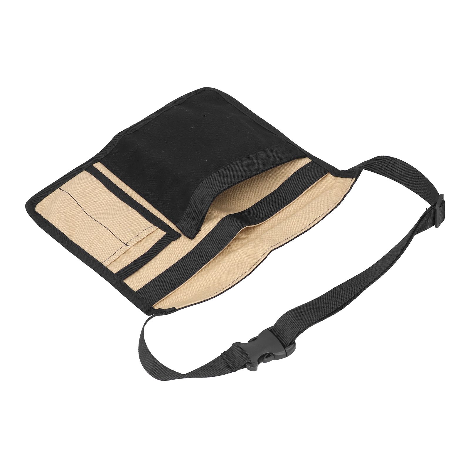 Unilateral Waist Hanging Tool Bag Wear Resistant Oxford Cloth Adjustable Tools Organizer for GardenKhaki Black โ image 6