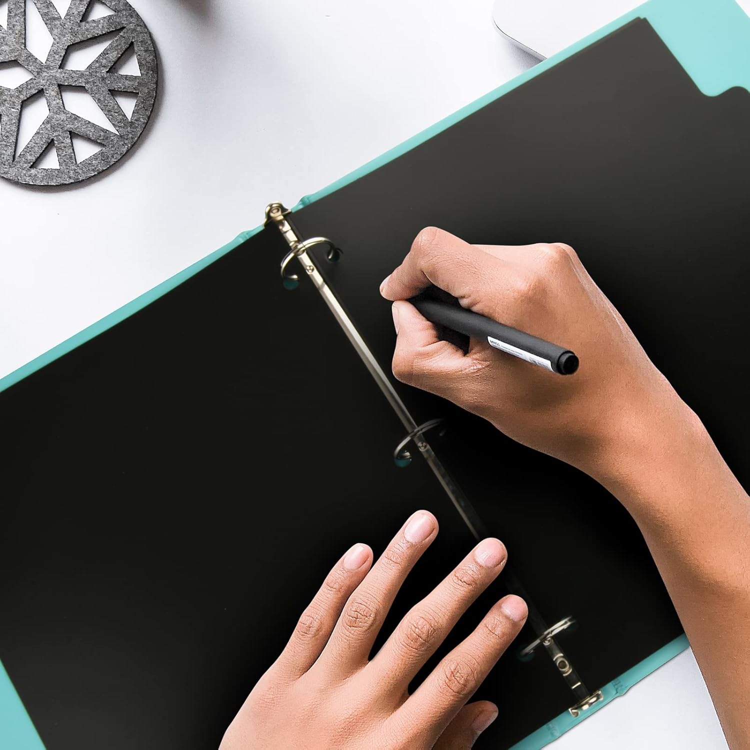3 Ring Binder Dividers with 5-Tabs for Letter Size, 1/5 Cut, 3-Hole Punched, Write & Erase Plastic Binder Dividers Extra Durable Section Index Dividers for — image 6