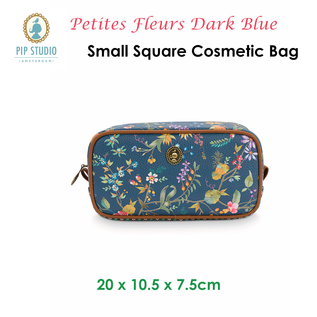 PIP Studio Petites Fleurs Dark Blue Small Square Cosmetic Bag โ image 2