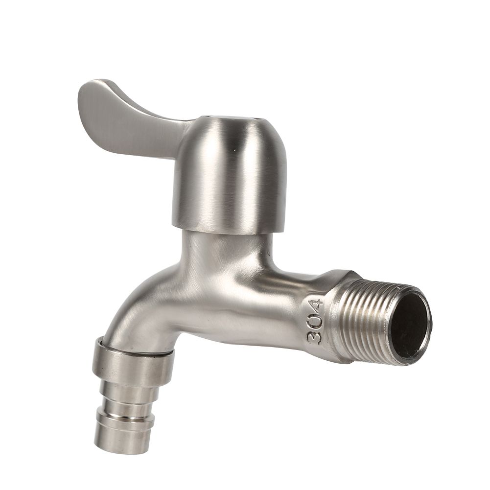 G1/2'' Washing Machine Tub Tap 304 Stainless Steel Chrome Clod Water Faucet (Sharp Mouth) — image 4