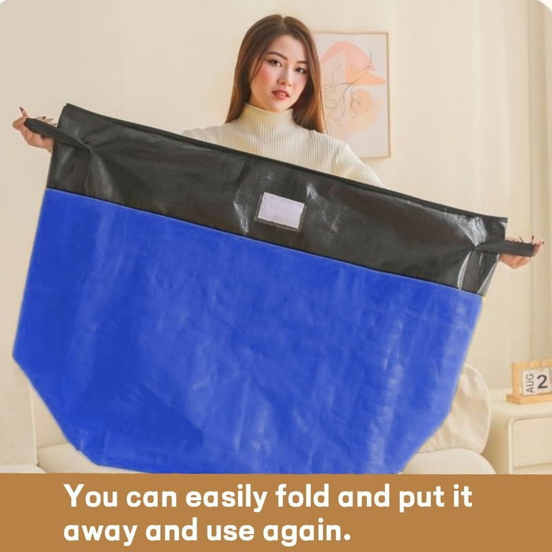 4-Pack 180L Extra-Large Storage Bags, Heavy-Duty, Wear-Resistant, Waterproof Moving Bags - Blue โ image 6