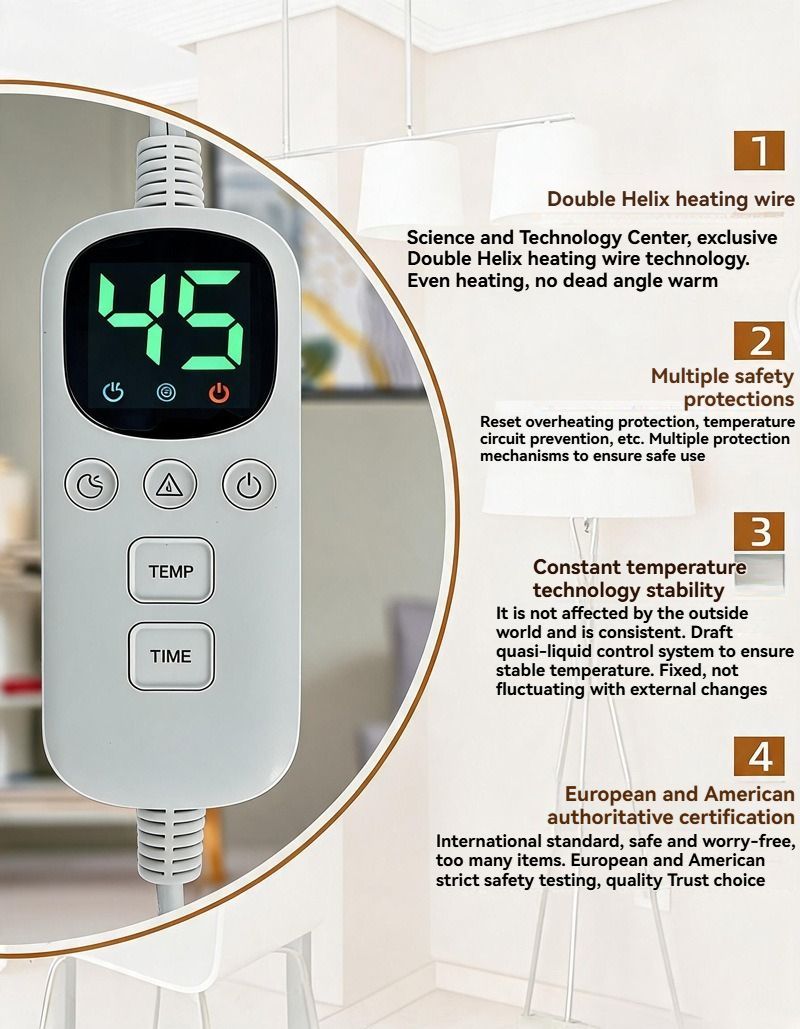 Electric Heated Blanket Smart Thermostatic Intelligent Timing Automatic - Beige - Size 1.5-1.8m — image 6