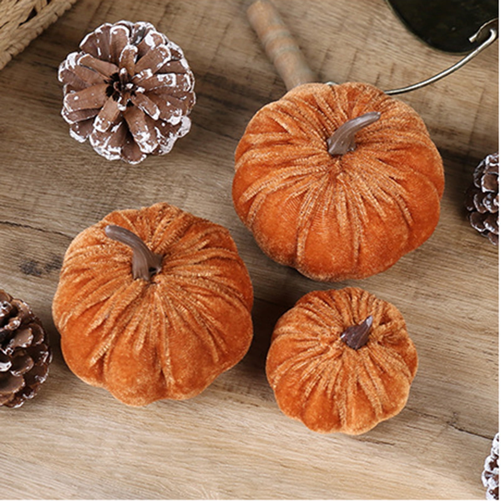 Artificial Pumpkins Decoration, Fake Faux Velvet Foam Fabric Pumpkins Ornaments, Mini Pumpkins Toy Fall Decorative Pumpkin Shaped for Thanksgiving Table Home — image 5