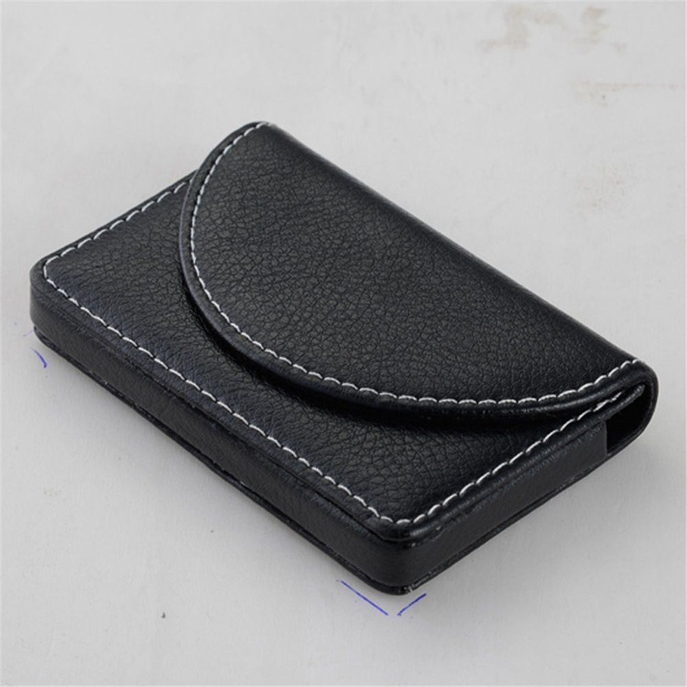 2pcs Leather Business Card Holder Walle for Men or Women Pocket Business Card Wallet Name Card Case Holder with Magnetic Shut,Black+Brown โ image 3