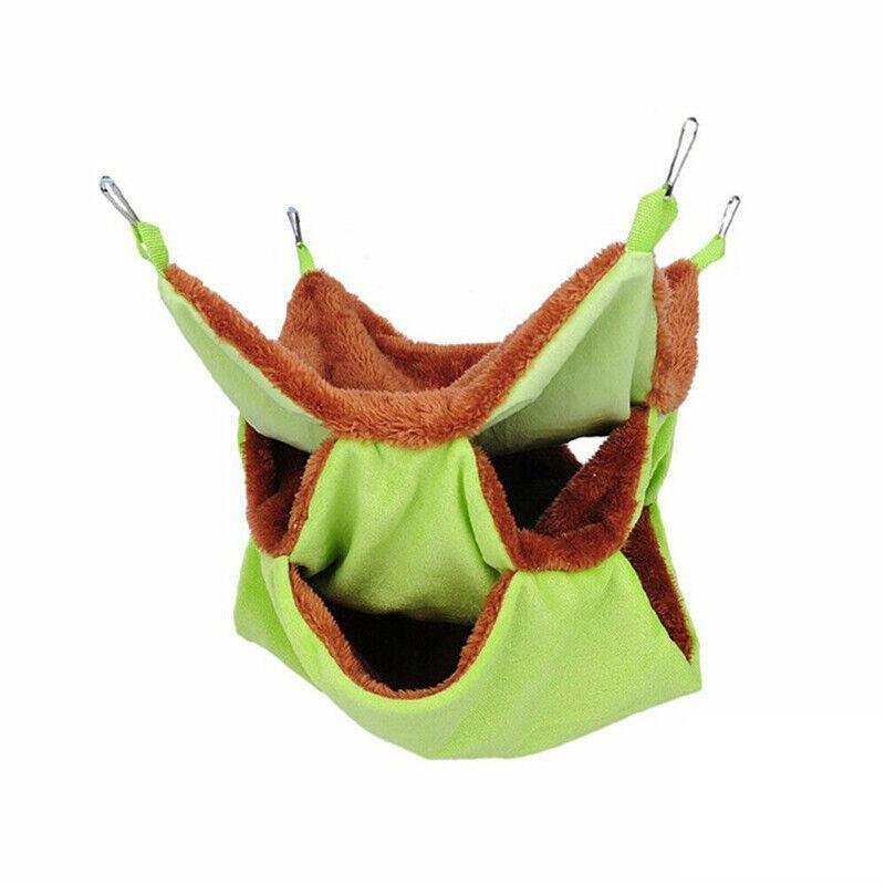 Hanging Hammock Nest Bed for Hamster Guinea Pig Ferret Rat Mice Cage Warmer Toy - Green Rabbit — image 6