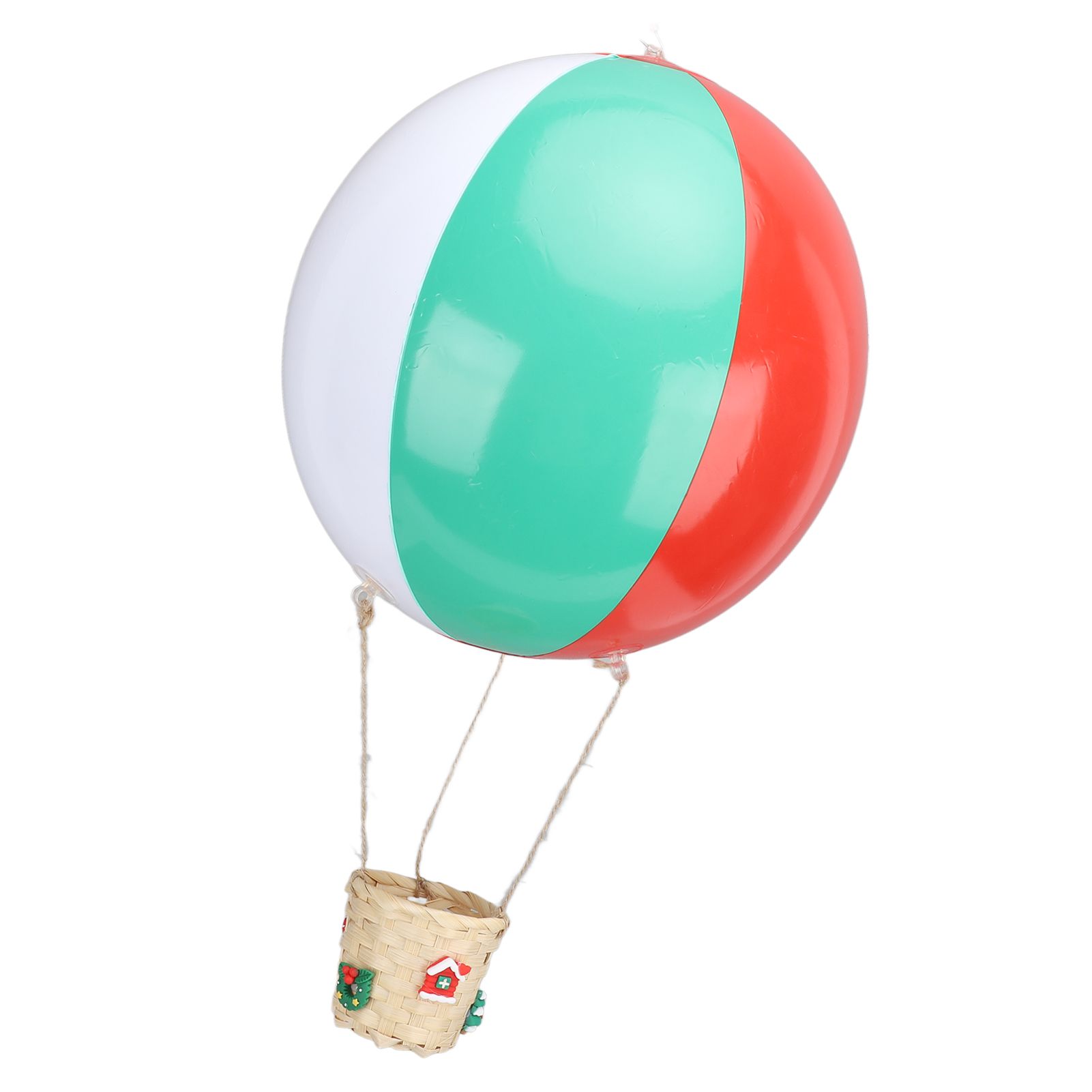Hot Air Balloon with Rattan Basket PVC Colored Hanging Air Balloon Decoration for Christmas Decor โ image 2