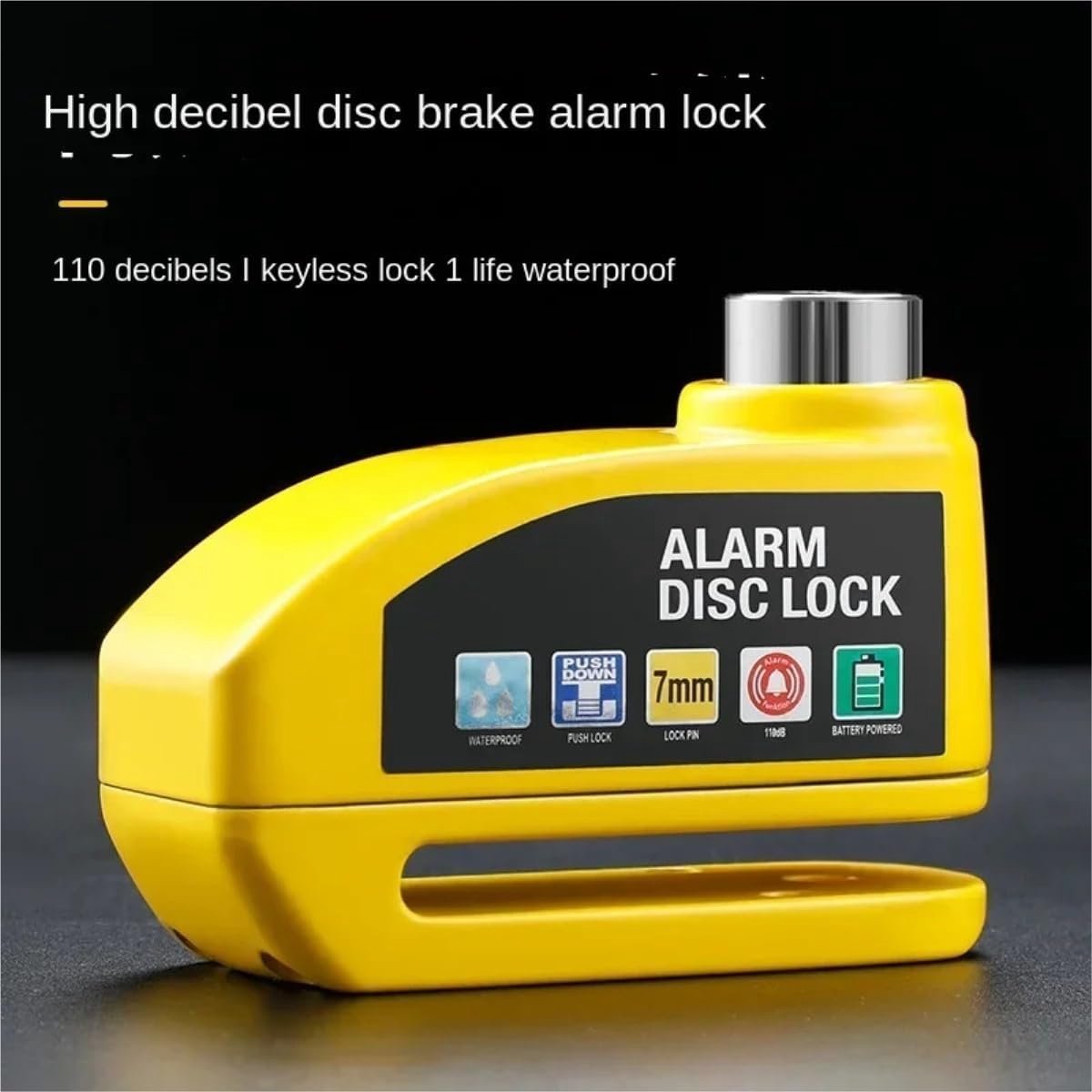 Bicycle disc brake lock - Disc brake alarm - With reminder cable - 7 mm - Motorcycle lock - Scooter lock - Disc brake lock - Silver — image 4