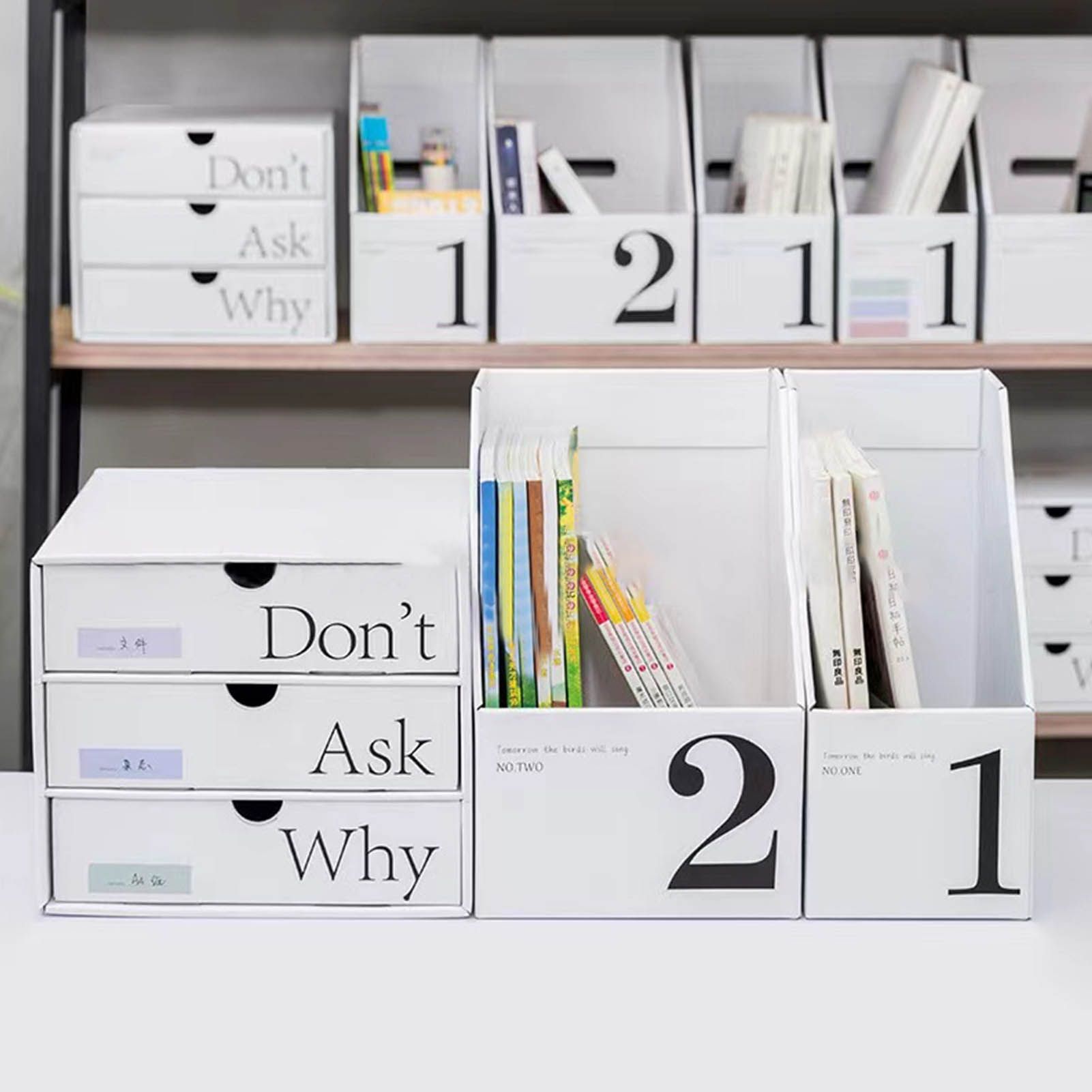 Vertical File Folder Bin Paper Number Marking Slim Desk Storage Organizer for Books Notebooks Magazines Envelopes 1 โ image 5
