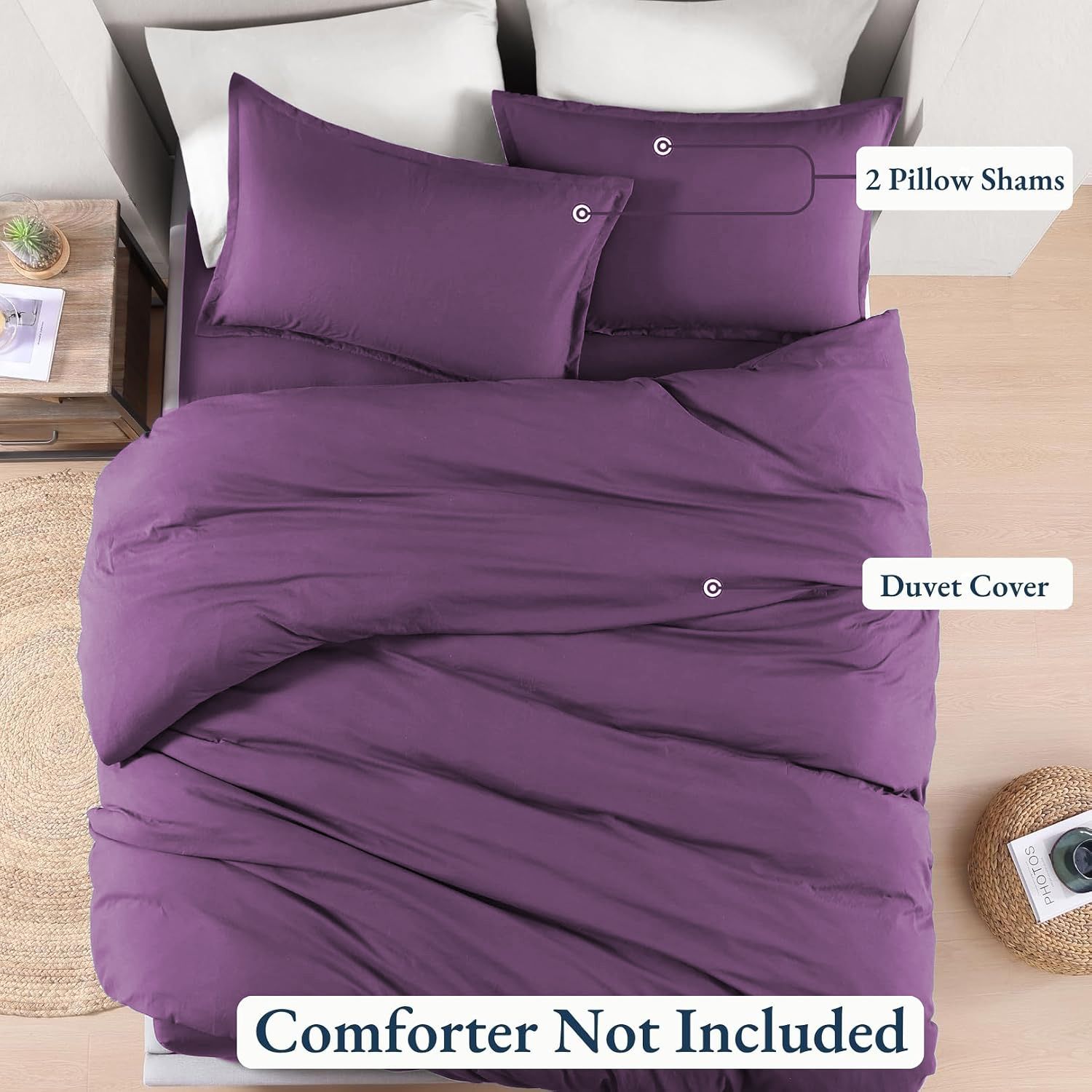 Hotel Soft Microfiber Duvet Cover Set-2000TC Quilt Cover Set & Pillowcases -1 Donna Cover Zipper Closure & 1 x Pillowcases-Breathable Bedding - Wrinkle, Fade — image 4