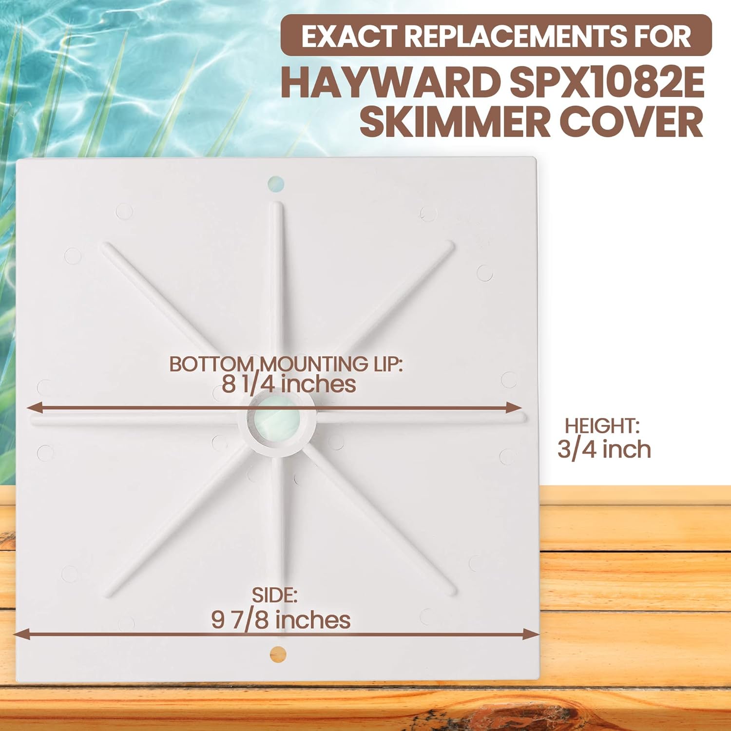 (2-Pack) The Exact 10'' Skimmer Lid Replacement | Compatible with Hayward SPX1082E, SP082, 1083, 1084,1085, and SP1086 | Made of Heavy-Duty Plastic and Fits β image 2