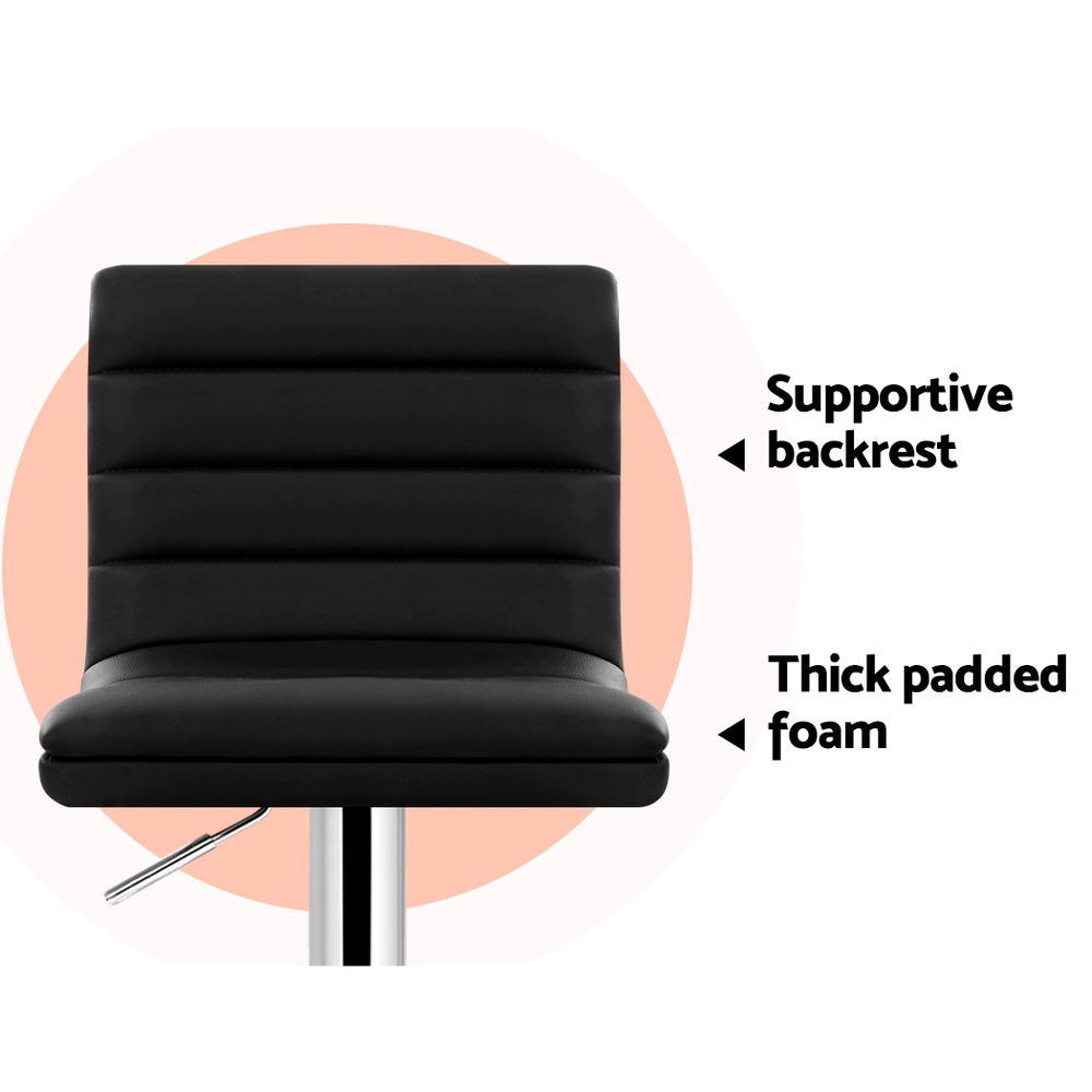 Artiss 4x Bar Stools Padded Leather Gas Lift Black โ image 5