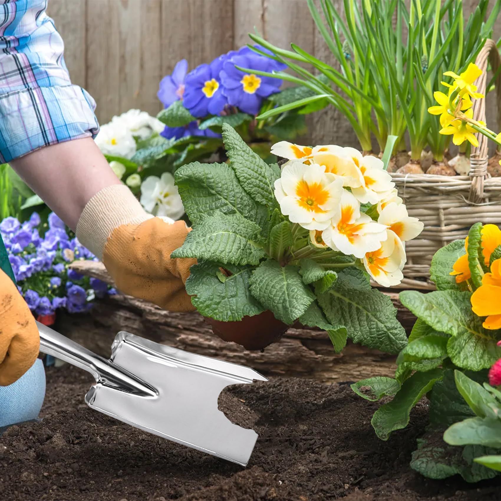 Hand Trowel, Heavy Duty Stainless Steel Gardening Tools, Spade Shovel for Diligent Farmer Soil Planting Digging Transplanting โ image 4