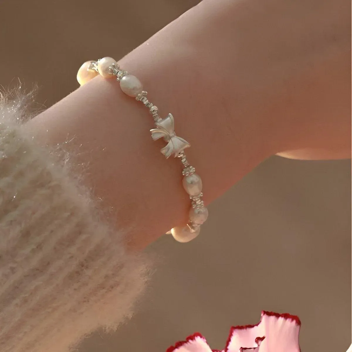 Pearl Ribbon Bracelet Ring Elegant Jewelry for Women Fashion Accessories Gift - Ring โ image 6