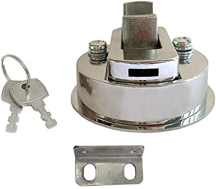 Zinc Alloy 2" Flush Pull Slam Latch Boat Hatch Round Deck for RV Yacht - Locking Style with Keys — image 4