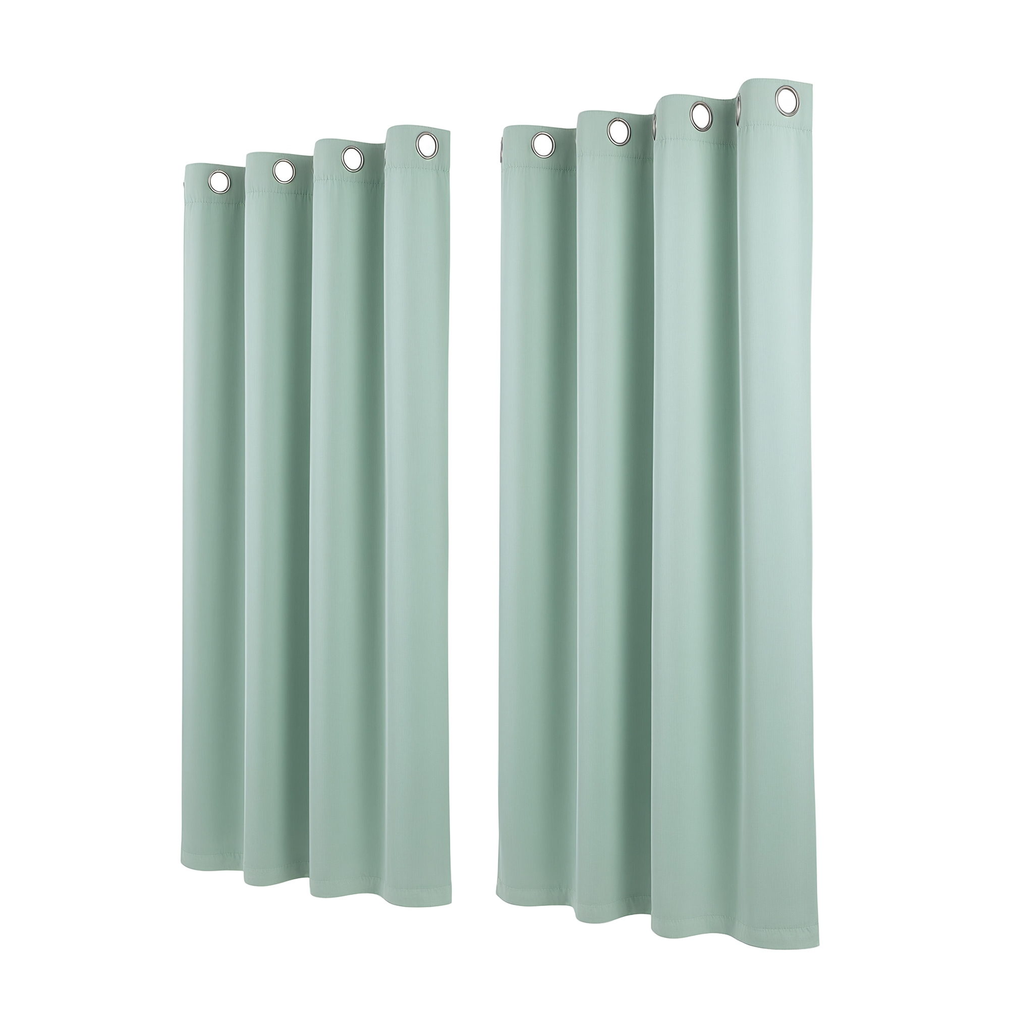 Artiss Blockout Curtains 2X 132x160cm Thermal Insulated Eyelet Drapes Green โ image 4