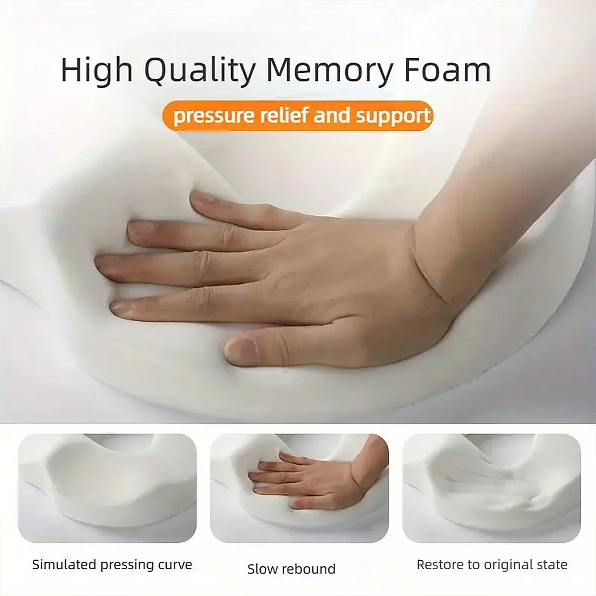 Memory Foam Seat Cushion Breathable Comfort Pad for Office Chair — image 5