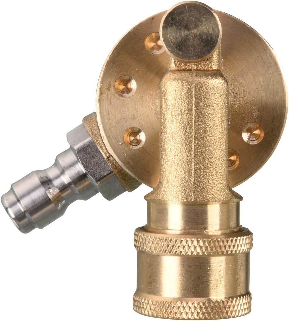 Pivoting Coupler for Pressure Washer Tips, Gutter Cleaner Attachment, 1/4 Inch Quick Disconnect, 240 Degree, 4500 PSI
