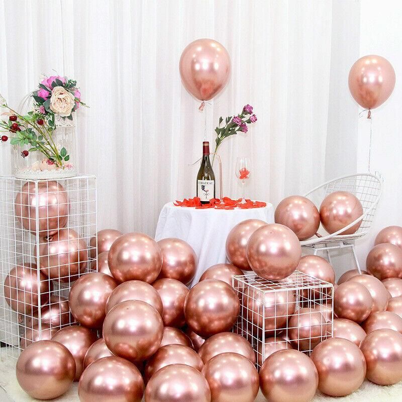 Metallic Latex Balloons 12 Inch Chrome Party Balloons for Birthday Wedding Decoration - Blue 50PCS — image 4