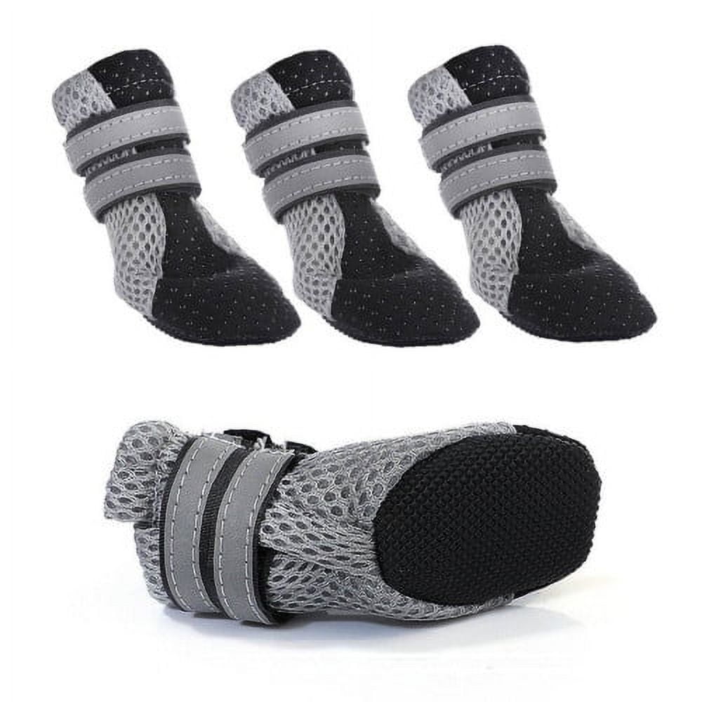 Small Dog Shoes, Slip Resistant 4pcs Dog Puppy Boots Booties Pet Sneakers with Reflective Fastener Tape for Small Medium Dogs, Protect Paws Easy to Wear Daily โ image 2