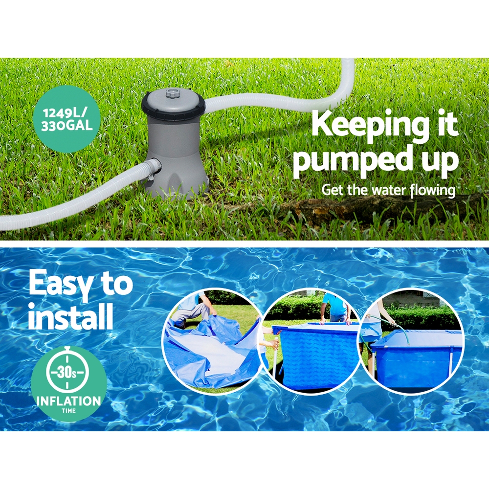 Bestway Swimming Pool 400x211x81cm Steel Frame Above Ground Pools w/ Filter Pump 5700L โ image 6