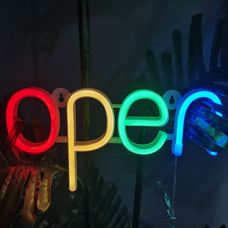 LED Neon Sign, OPEN Neon Sign Lamp Holiday Party Festive Prop, Creative LED Night Lamp Bar atmosphere colored lights — image 3