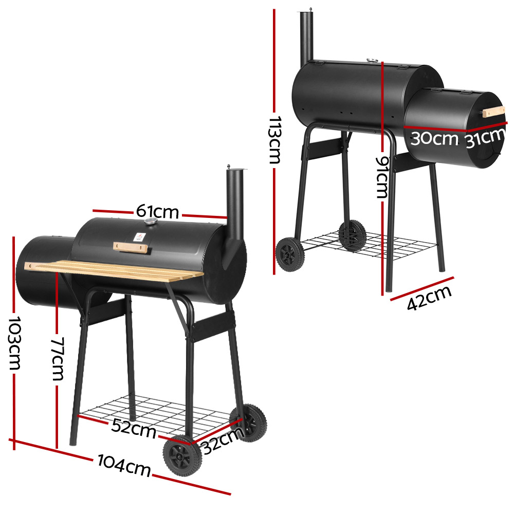 Grillz BBQ Grill 2-In-1 Offset Charcoal Smoker — image 2