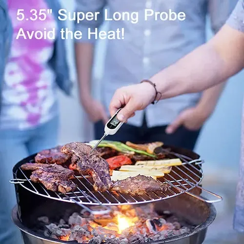 Digital Meat Thermometer with Stainless Steel Probe, Fast Instant Read Display for Cooking, BBQ, Grilling, Frying and Candy Making — image 2