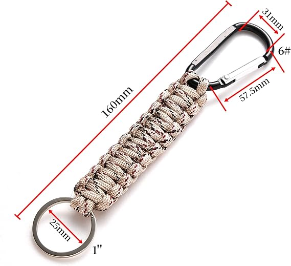 5 Pack Karabiner Keychains with Woven Lanyard Musket Hook for Outdoor Camping Hiking Backpacks — image 2