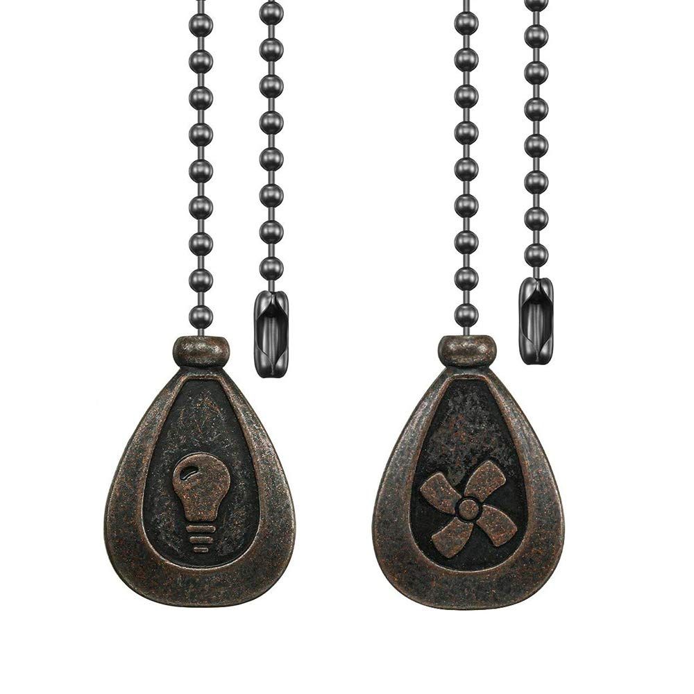 Bronze ceiling fan zipper set, decorative fan zipper pendant extension piece, retro water droplet ceiling fan extender