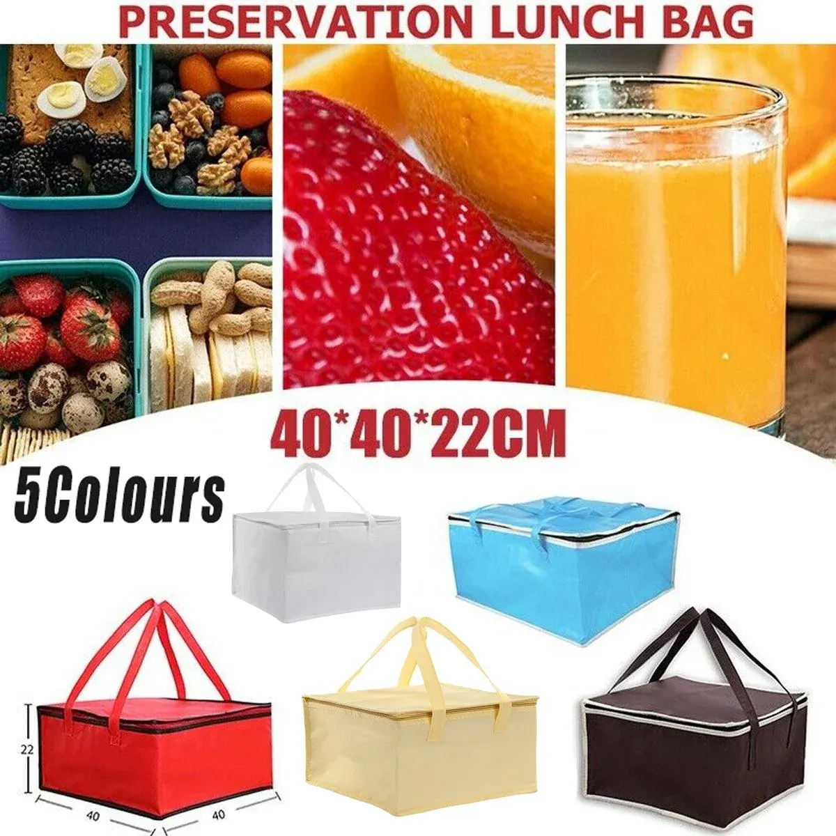 Pizza Delivery Bag Insulated Thermal Food Container Backpack Storage Insulated - White โ image 2