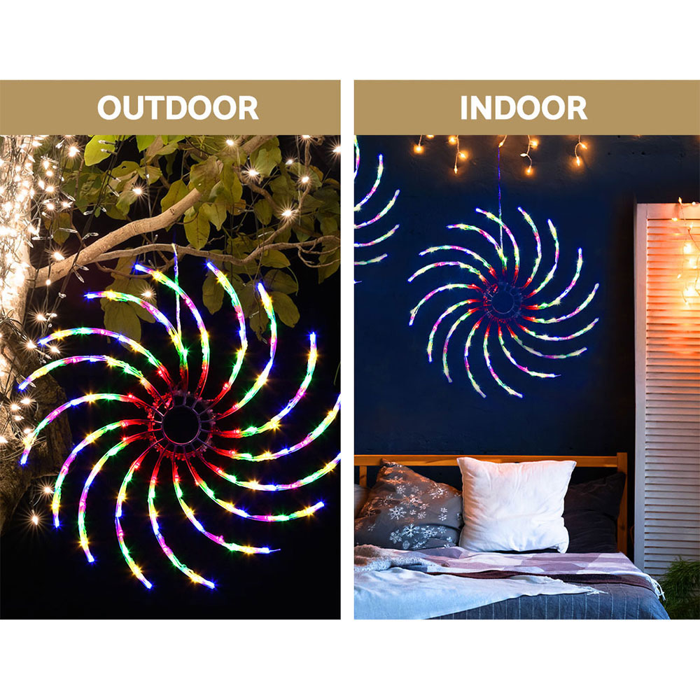 0.5M Christmas Lights 128 LED Spin Motif Light Decorations Jingle Jollys โ image 4