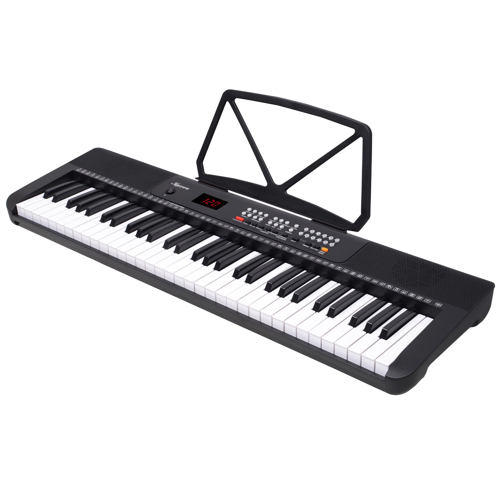 Karrera 61-Key Electronic Piano Keyboard with LED and Folding Stand in Black CHJ-SD1 โ image 5