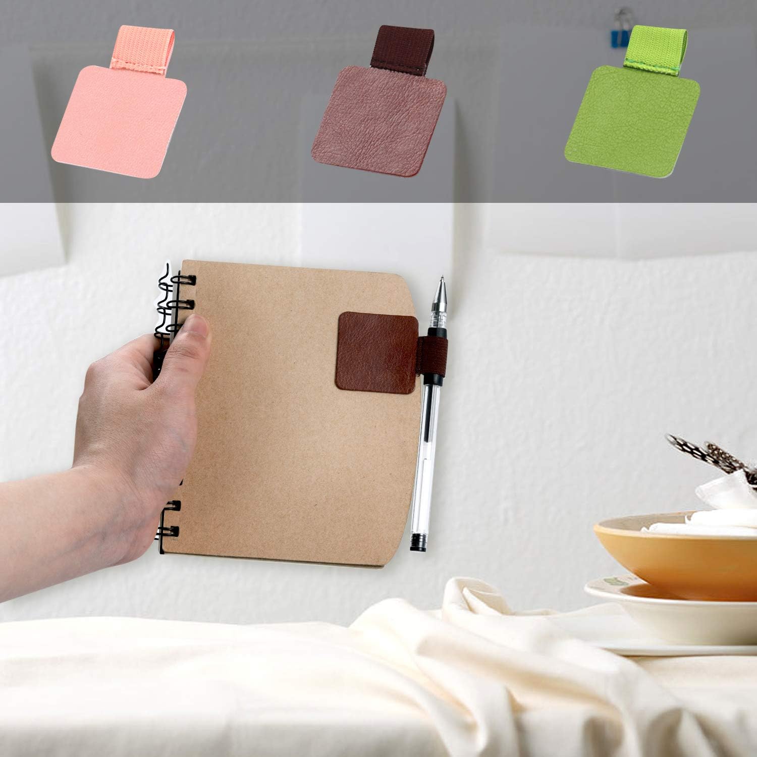 Pen Loop Holder Set, 12 Pack Self-Adhesive Pencil Elastic Design for Notebooks, Journals, Calendars with Colors (12 Pcs) — image 6