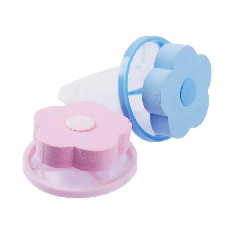 4 Pieces Reusable Washing Machine Lint Catcher Household Washing Machine Lint Mesh Bag Hair Filter Net Pouch Washer (Blue, Pink) โ image 2