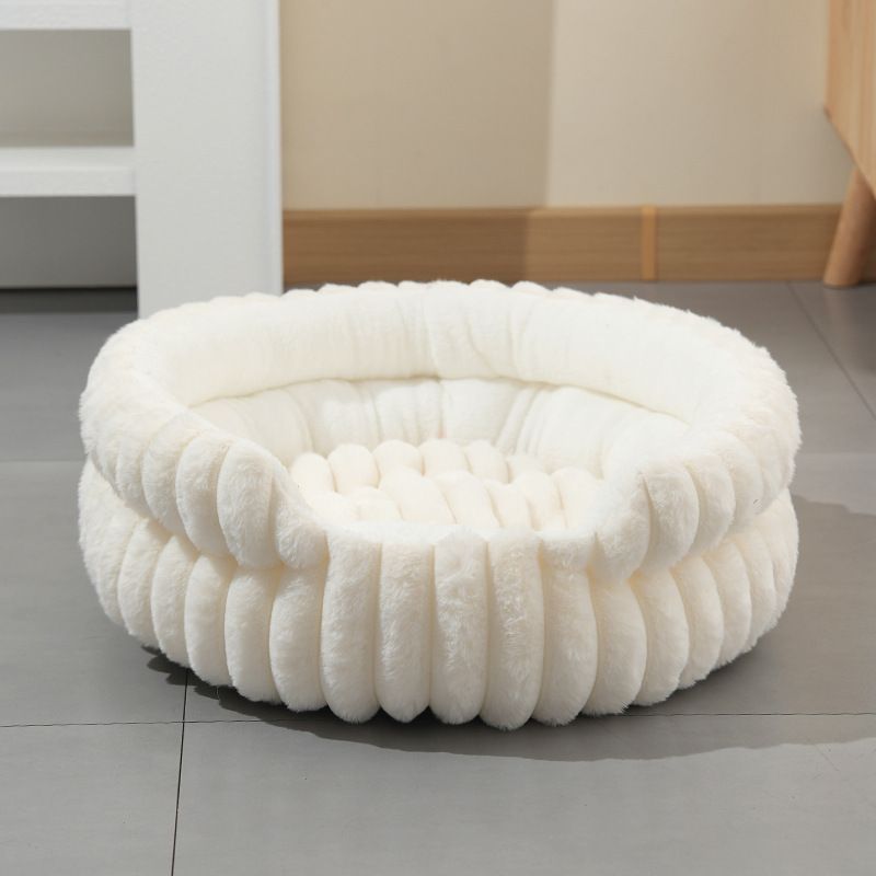 Plush Round Bed - Pink, Size S: 40×40×15cm — image 4