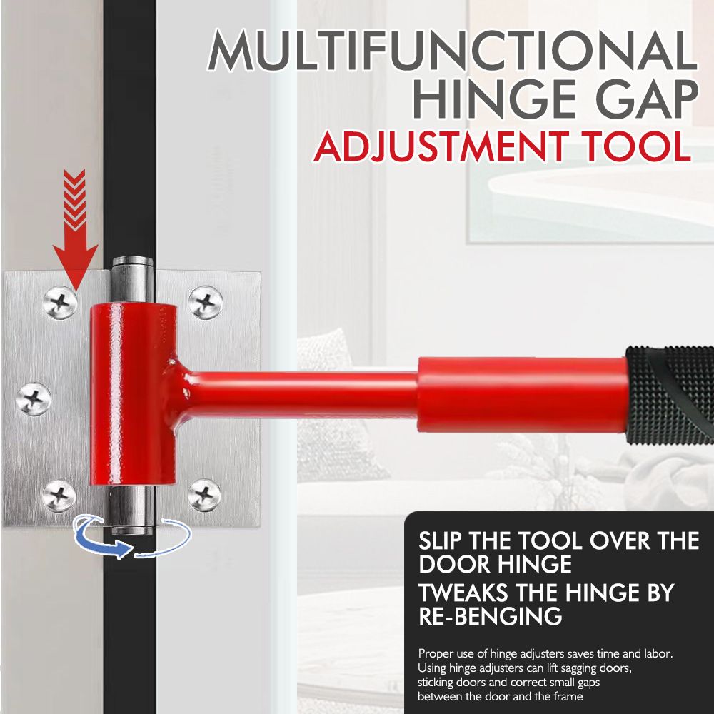 4 in 1 Door Hinge Adjustment Wrench Set - Heavy Duty Hinge Bender Tool with 14, 19, 23 and 25 mm Heads, Comfort Grip and Storage Pouch for Door โ image 2